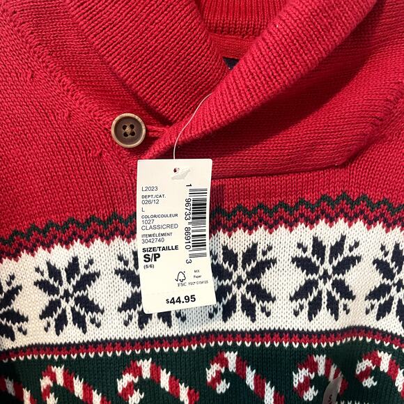 The Children's Place Boys Red Festive Christmas Sweater NWT Sz -5/6 - Picture 4 of 5